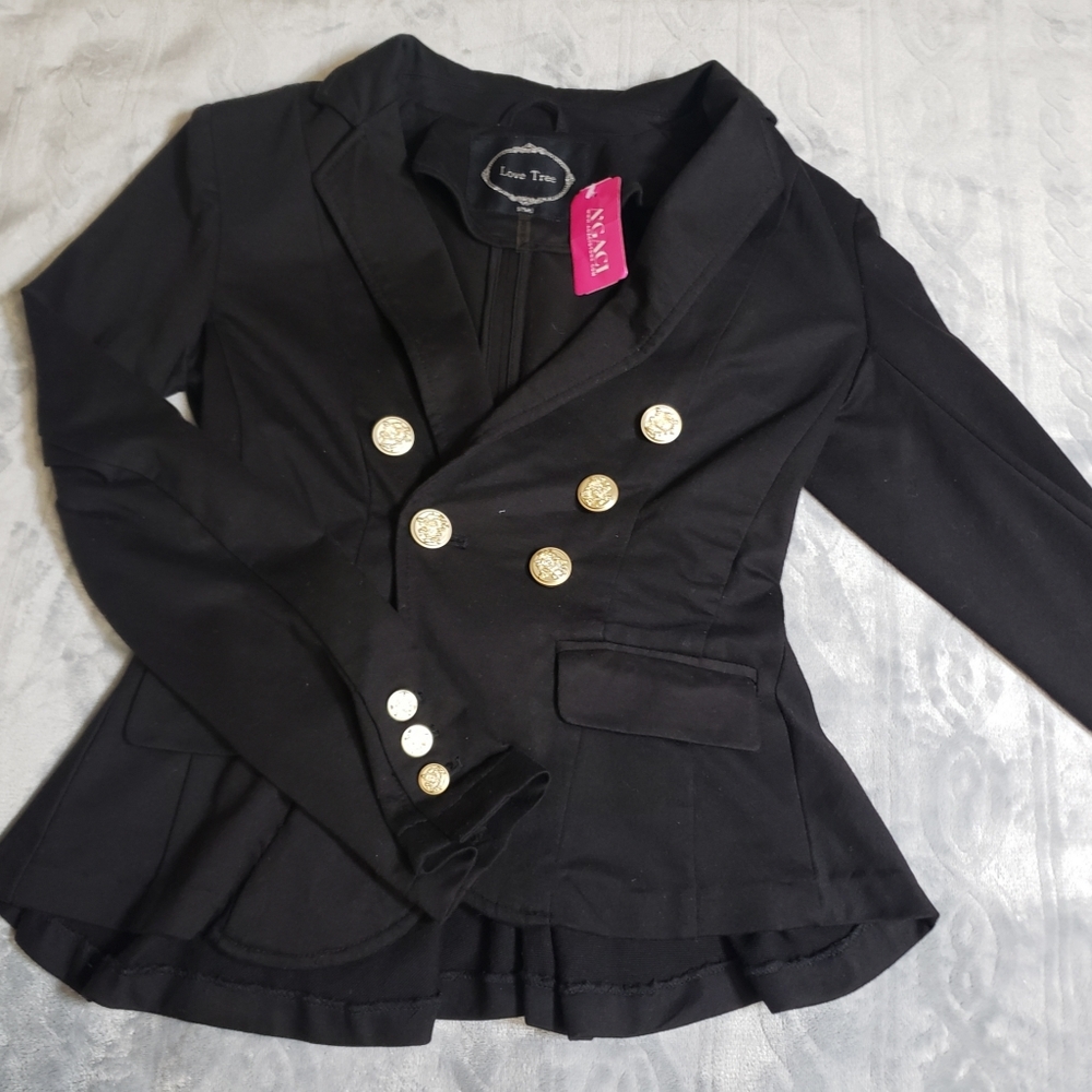Agaci Women's sz Small Blk Peplum Blazer NWT